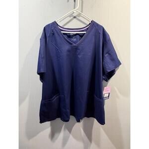 New Landau Pro Flex Top Scrubs V Neck Size 5XL Navy